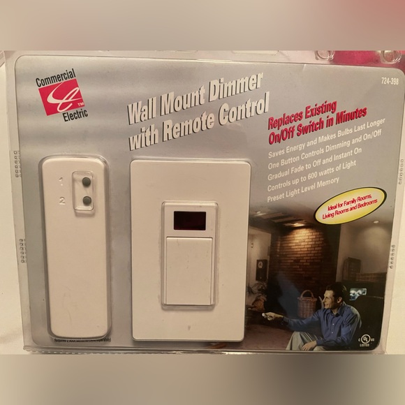 COMMERCIAL ELECTRIC. White Wall Mount Dimmer with Remote Control - Picture 1 of 2